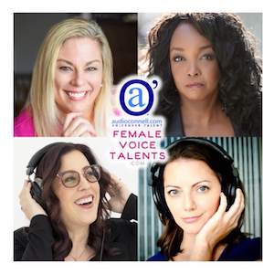Professional female voice talents featured on the audio'connell Female Voice Talent roster at FemaleVoiceTalents.com
